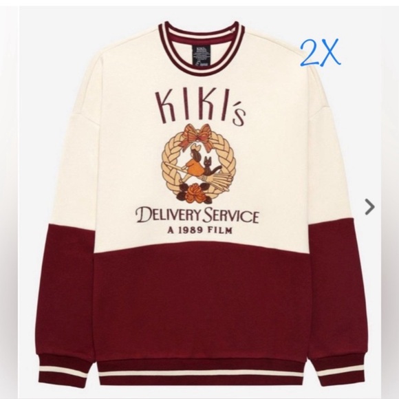 Sweaters - 2X Studio Ghibli Kiki's Delivery Service Panel Crewneck